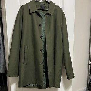 ASOS Harry Brown mac coat in olive green XXXL